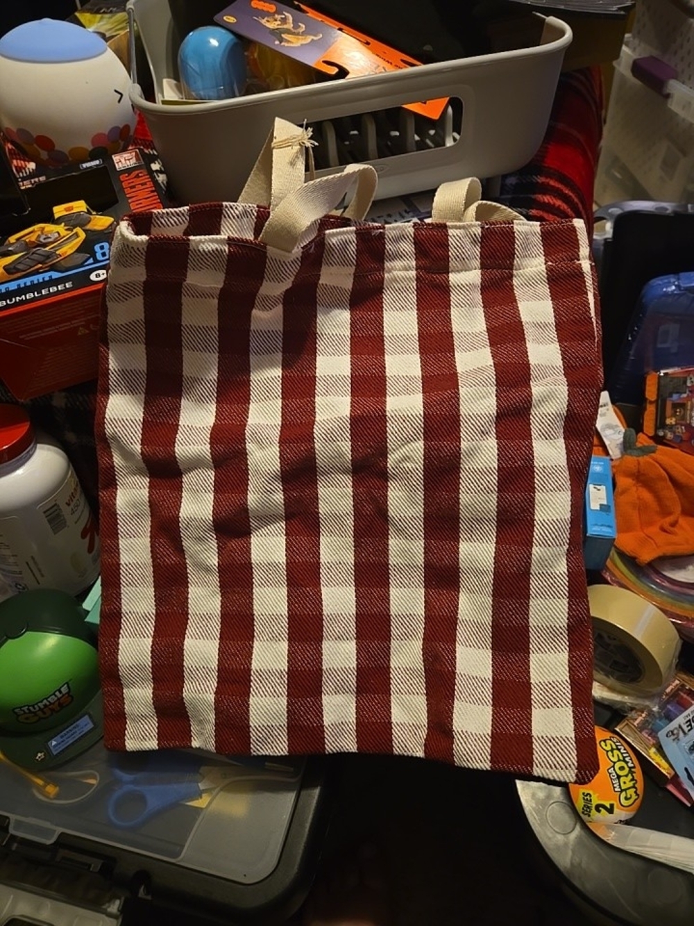 Universal Thread Red and White Striped Tote Bag